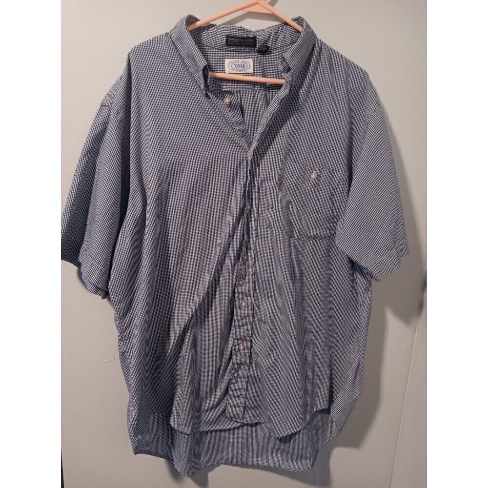 Yale Co-Op Campus Store Gingham Long Sleeve Shirt Size XL Superfine Poplin
